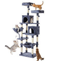 71-inch Cat Tree Tower, Large Multi-story Cat Climbing Tower, Natural Sisal Grabber Posts, Extended Platform, Hammock - The Peculiar Pet
