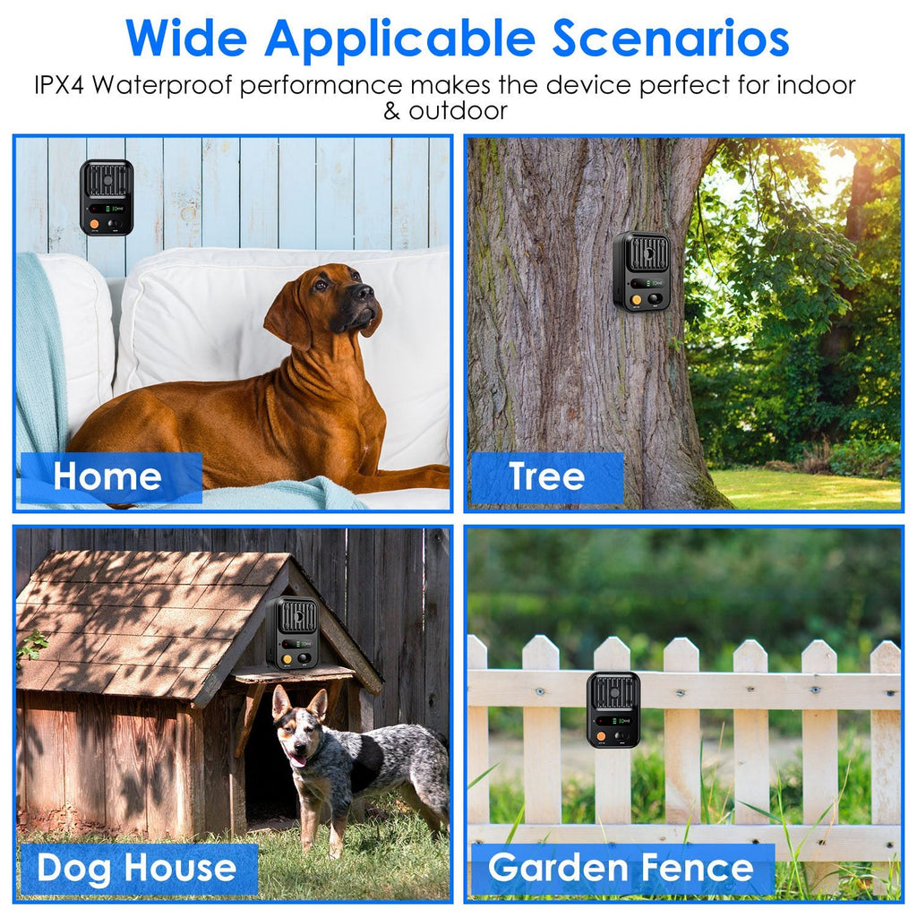 Black-Green Color Options - 1Pc Ultrasonic Anti-Barking Device Rechargeable Auto Dog Bark Control Deterrent Box Training Device IPX4 Waterproof With 3 Frequency Max 32.8Feet Sensing Distance For Most - The Peculiar Pet