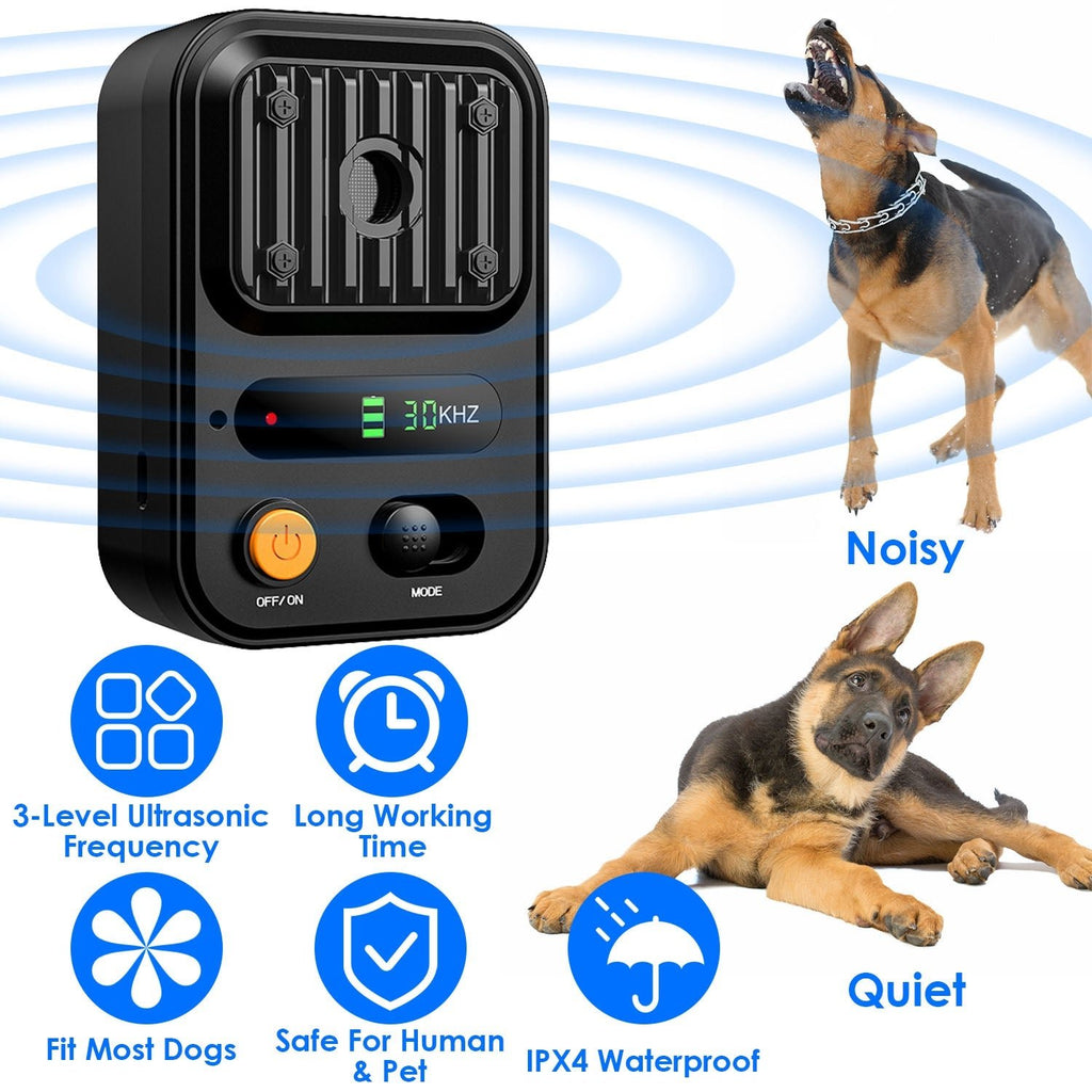 Black-Green Color Options - 1Pc Ultrasonic Anti-Barking Device Rechargeable Auto Dog Bark Control Deterrent Box Training Device IPX4 Waterproof With 3 Frequency Max 32.8Feet Sensing Distance For Most - The Peculiar Pet