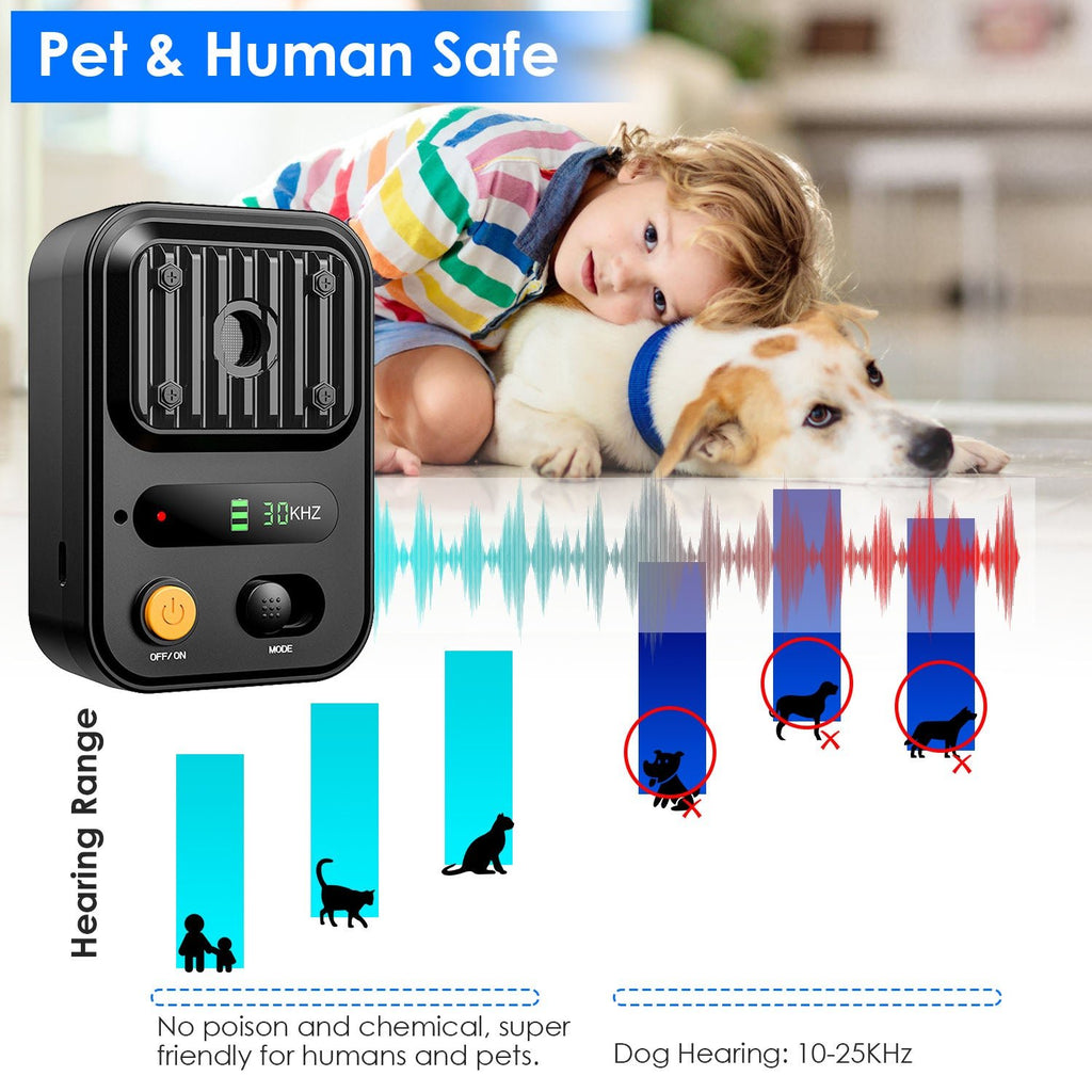 Black-Green Color Options - 1Pc Ultrasonic Anti-Barking Device Rechargeable Auto Dog Bark Control Deterrent Box Training Device IPX4 Waterproof With 3 Frequency Max 32.8Feet Sensing Distance For Most - The Peculiar Pet