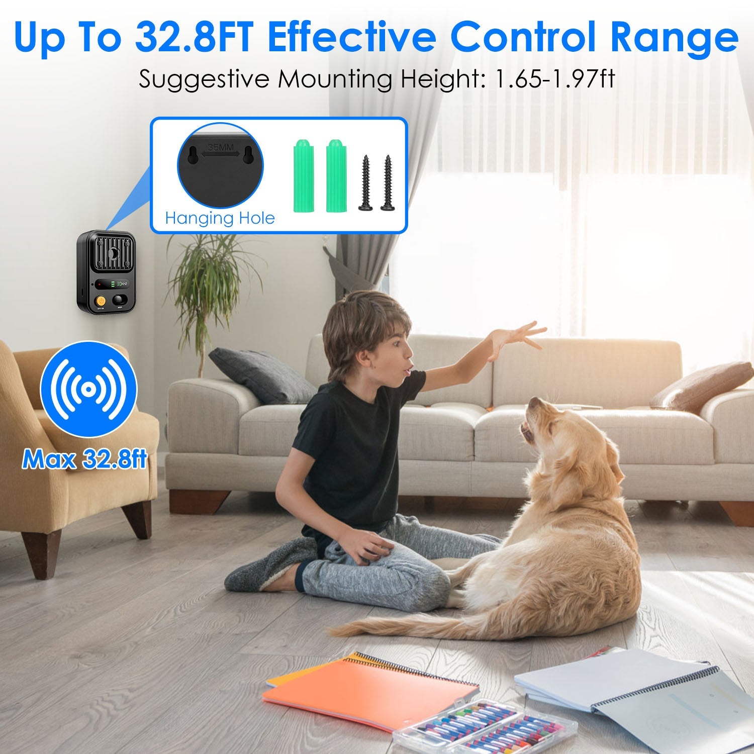 Black-Green Color Options - 1Pc Ultrasonic Anti-Barking Device Rechargeable Auto Dog Bark Control Deterrent Box Training Device IPX4 Waterproof With 3 Frequency Max 32.8Feet Sensing Distance For Most - The Peculiar Pet