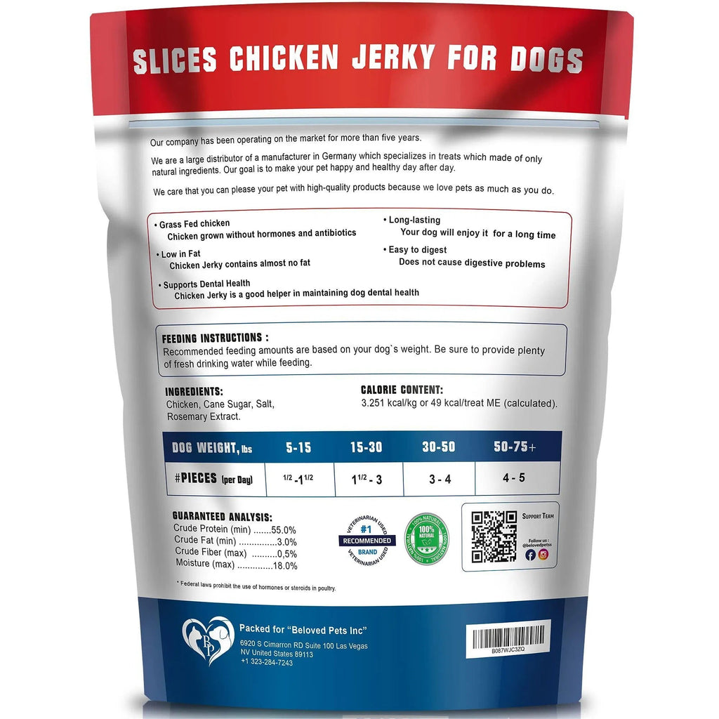 Chicken Jerky Dog Treats 1.5 Lb Human Grade Pet Snacks Grain Free Organic Meat All Natural High Protein Dried Strips Best Chews For Training Small & Large Dogs - The Peculiar Pet