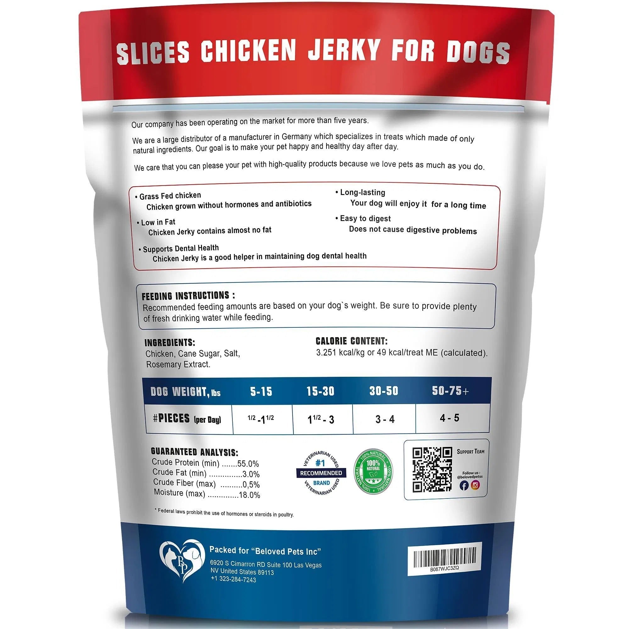 Chicken Jerky Dog Treats 1.5 Lb Human Grade Pet Snacks Grain Free Organic Meat All Natural High Protein Dried Strips Best Chews For Training Small & Large Dogs - The Peculiar Pet