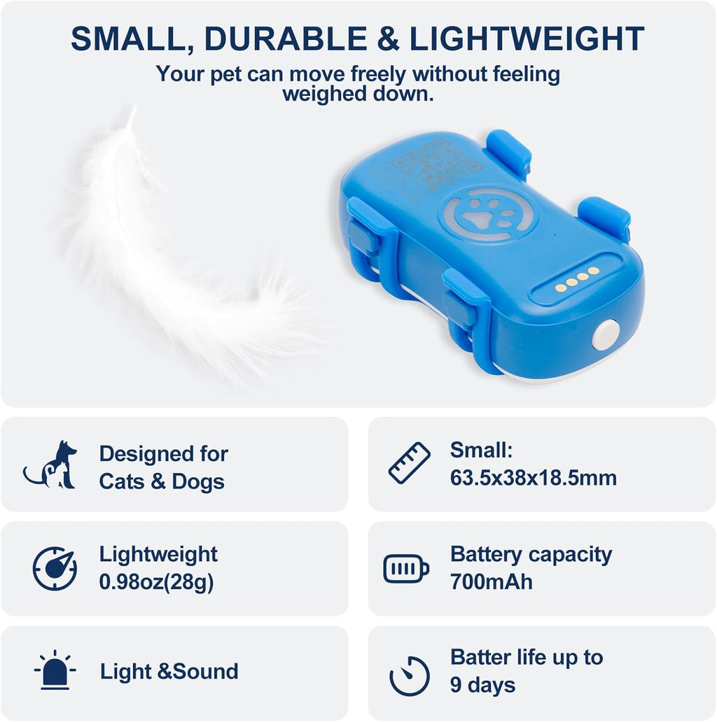 Dog GPS Tracker Real Time, Anti-Lost Pet Tracker With Geofence, Flash Light And Sound Alarm, Unlimited Distance Tracking, Fits Most Pet Collars, Subscription Required - The Peculiar Pet