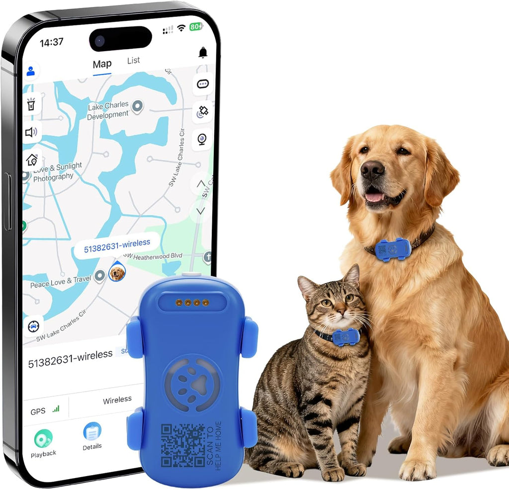 Dog GPS Tracker Real Time, Anti-Lost Pet Tracker With Geofence, Flash Light And Sound Alarm, Unlimited Distance Tracking, Fits Most Pet Collars, Subscription Required - The Peculiar Pet