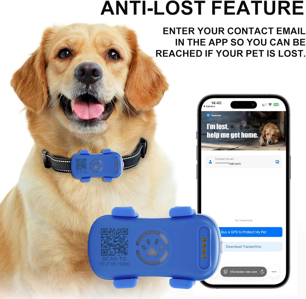 Dog GPS Tracker Real Time, Anti-Lost Pet Tracker With Geofence, Flash Light And Sound Alarm, Unlimited Distance Tracking, Fits Most Pet Collars, Subscription Required - The Peculiar Pet