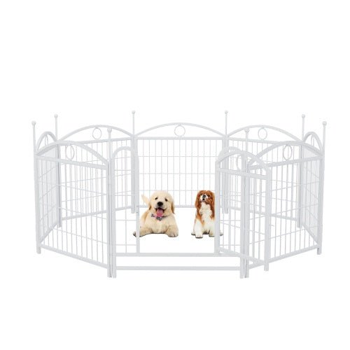 Dog Playpen Indoor 24 Inch 8 Panel Metal Dog Playpen - The Peculiar Pet