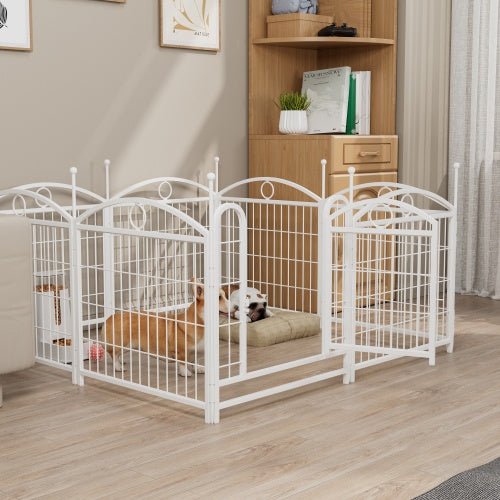 Dog Playpen Indoor 24 Inch 8 Panel Metal Dog Playpen - The Peculiar Pet