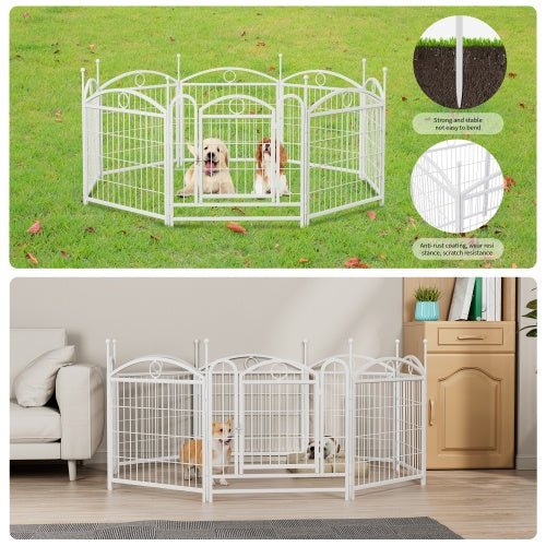 Dog Playpen Indoor 24 Inch 8 Panel Metal Dog Playpen - The Peculiar Pet