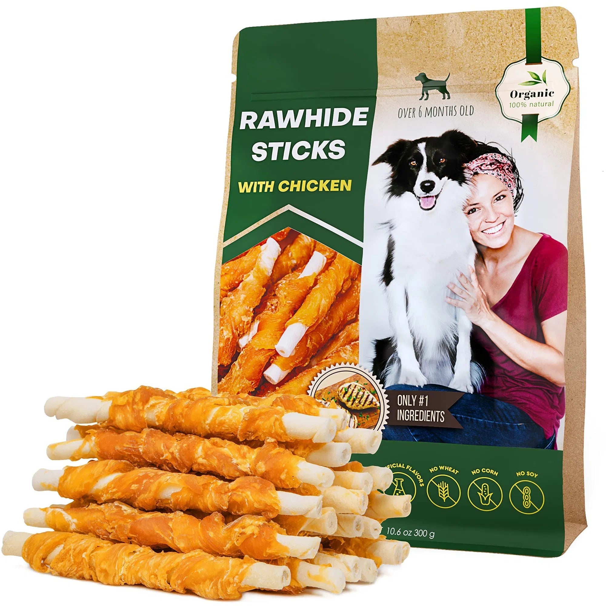 Dog Sticks Wrapped With Chicken & Pet Natural Chew Treats Grain Free Organic Meat & Human Grade Dried Snacks In Bulk For Training Small & Large Dogs - The Peculiar Pet