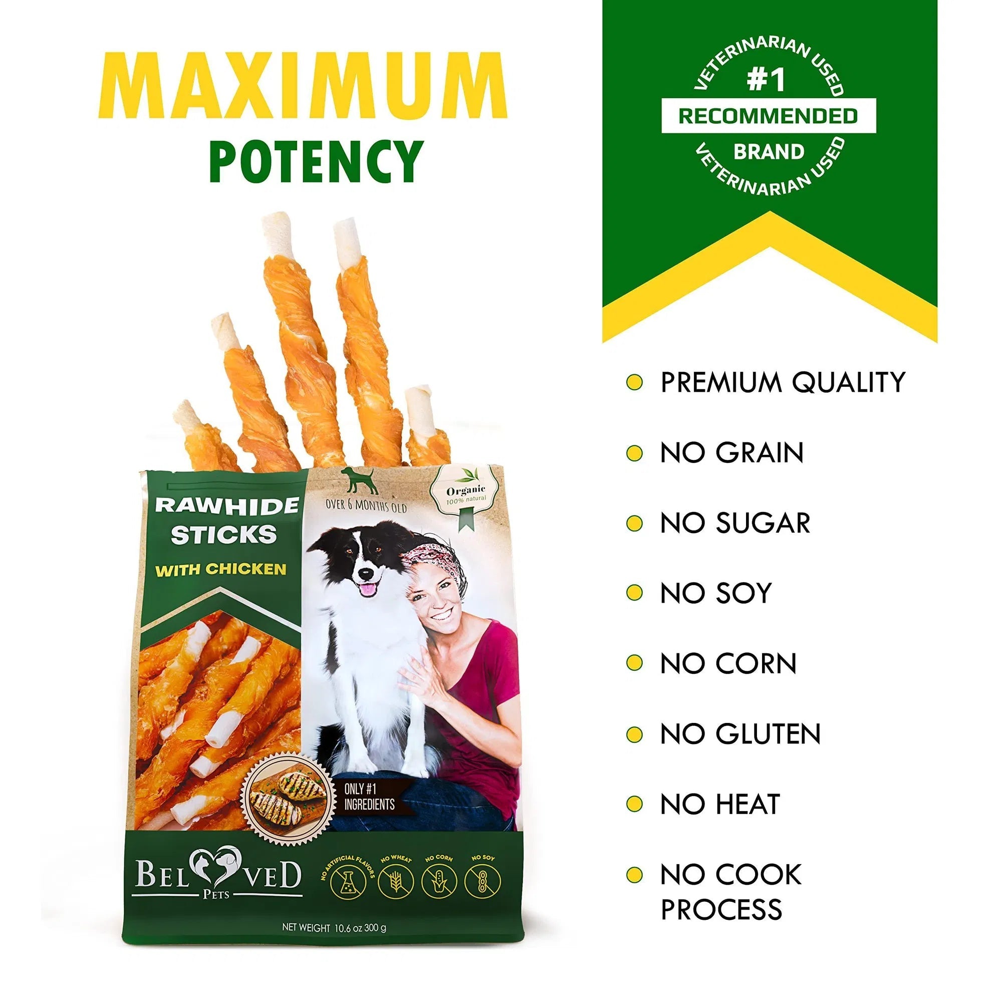 Dog Sticks Wrapped With Chicken & Pet Natural Chew Treats Grain Free Organic Meat & Human Grade Dried Snacks In Bulk For Training Small & Large Dogs - The Peculiar Pet