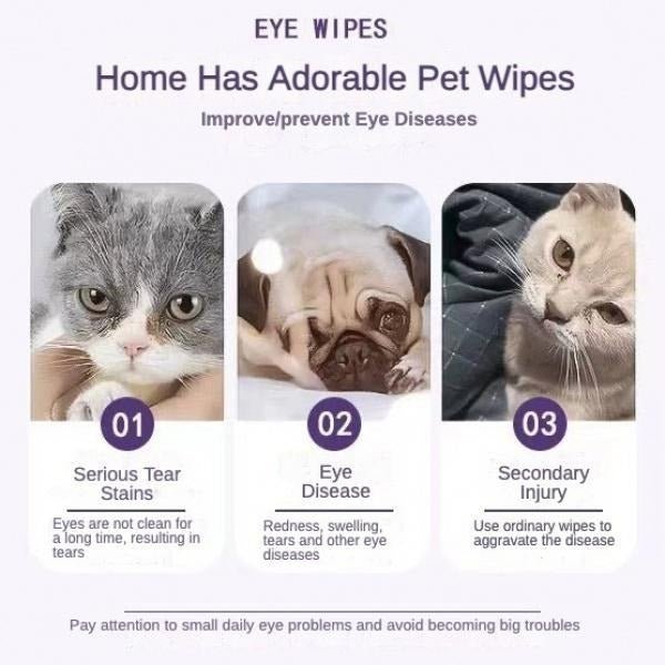 Pet Eye Wipes, 200 Wipes Can Pet Eye CleaningWipes, Tear Stain Removing Wipe, Pet Eye Wipesfor Dogs And Cats, Pets Eye Wipes, Pet Suppliesgentle - The Peculiar Pet