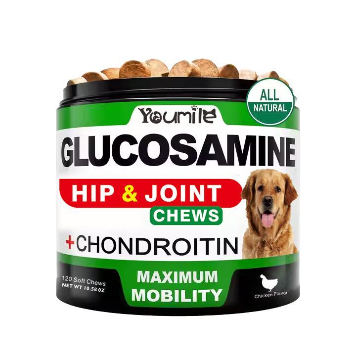 Youmile Hip & Joint Health Supplement For Dogs 120 Chews, Glucosamine Chondroitin MSM Dog Chews With Hyaluronic Acid, Liver Flavored Bone & Joint Support Supplement, For All Breeds - The Peculiar Pet